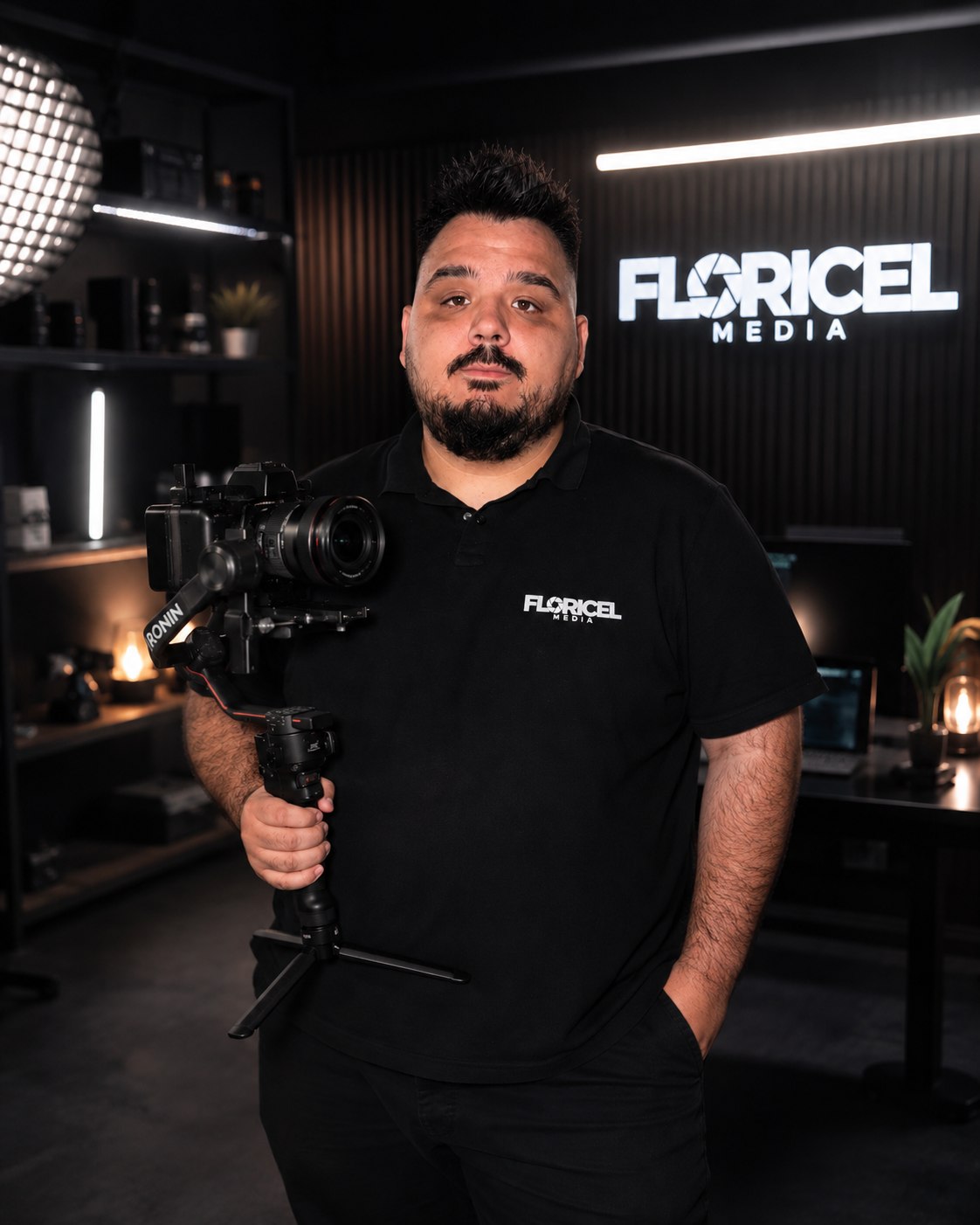 Claudiu filmând cu un stabilizator